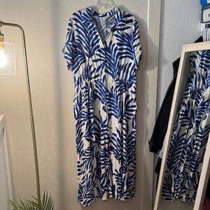 H&M Tropical Blue and White Maxi Dress